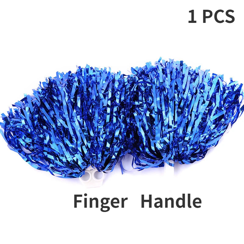 Cheerleading Pom Poms with Handle Cheer Balls Gold Yellow Pink Red Green Blue Hand Dance Pompoms Accessories for Women Girl Kids
