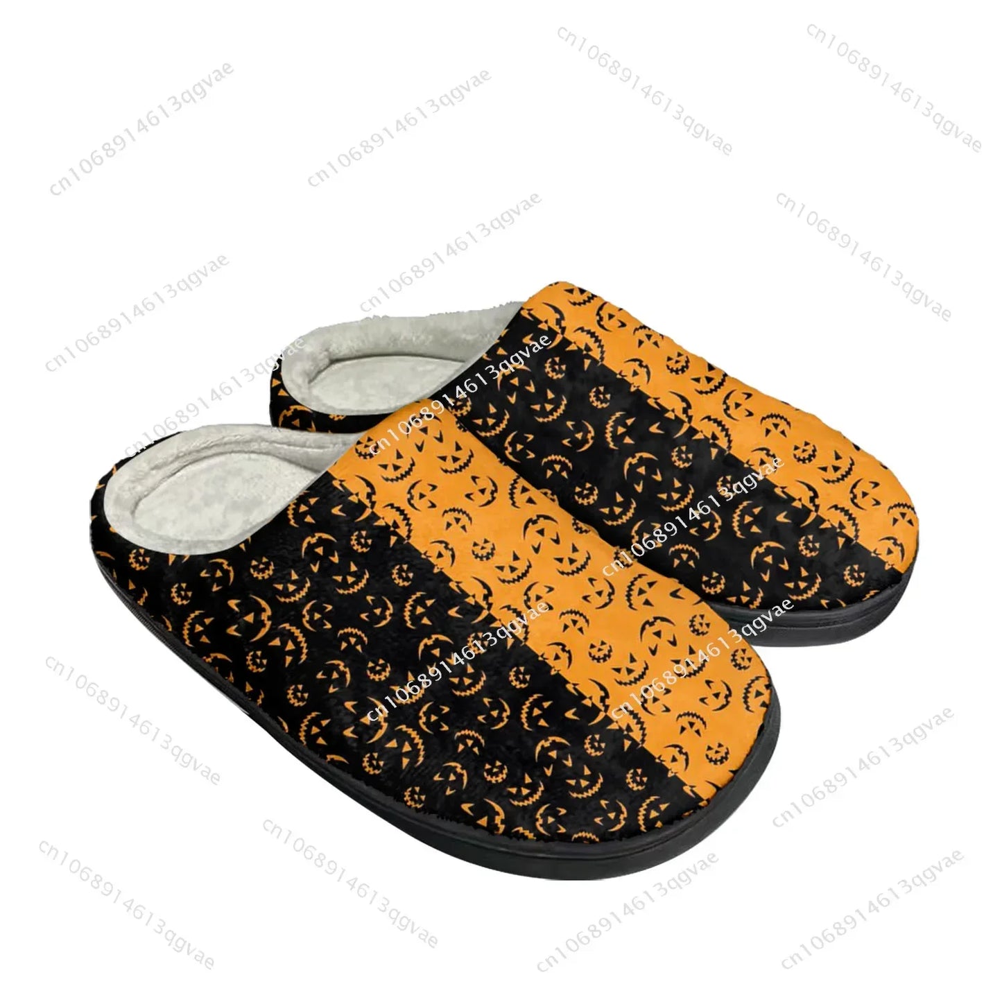 Halloween Pumpkin Home Cotton Slippers High Quality Mens Womens Plush Bedroom Casual Keep Warm Shoe Customized Thermal Slipper