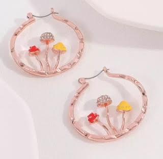 Cutest Mushroom Hoop Earrings