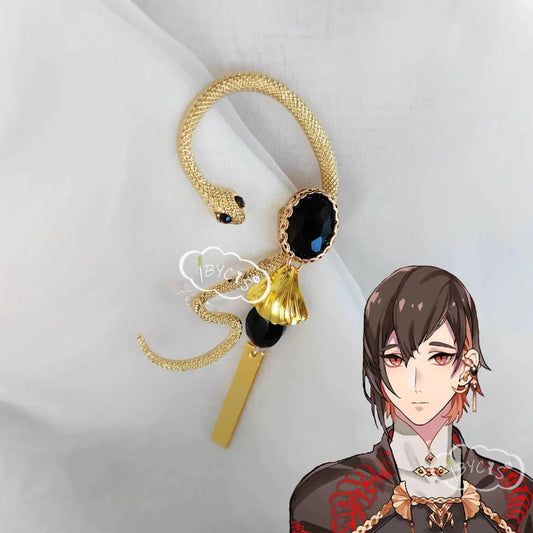 NU:Carnival Yakumo Cos Serpentine Earrings Cosplay Clip Ear Pin Halloween Costume Anime Prop Jewelry Accessories