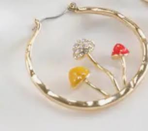 Cutest Mushroom Hoop Earrings