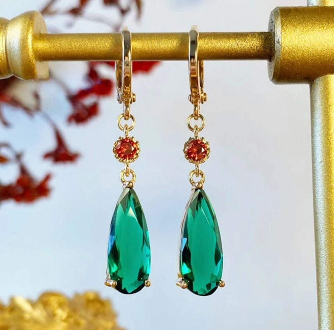 Elegant Jewel Drop Earrings