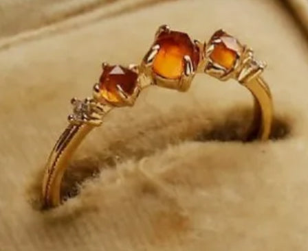 Surprise Sun Amber Ring